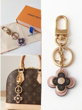 Louis Vuitton Blooming Flowers BB Bag Charm Key Holder Pink Monogram ✨ Box